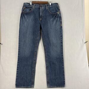 Ariat Work FR M3 Jeans Mens 38x34 Medium Blue Relaxed Straight Flame Resistant